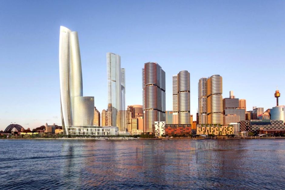 An artist's impression of Crown Sydney casino and hotel